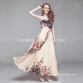 Fashion wedding dress Apricot floor length dress with lace